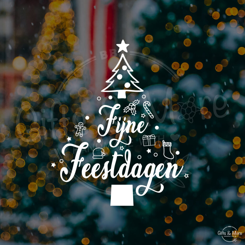 Raamsticker Fijne Feestdagen In De Kerstboom BBX Gifts More