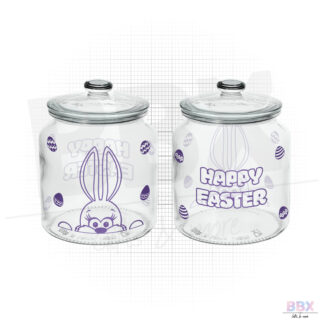 Snoeppot 'Paashaas en Happy Easter' (Paars) door BBX Gifts & More