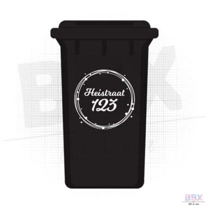 Containersticker 'Cirkels met punten en straatnaam' (Rest Afval) door BBX Gifts & More