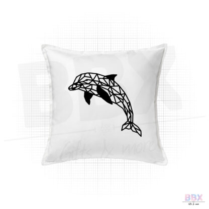 Kussenhoes 'Geometrische Dolfijn' (Wit) door BBX Gifts & More