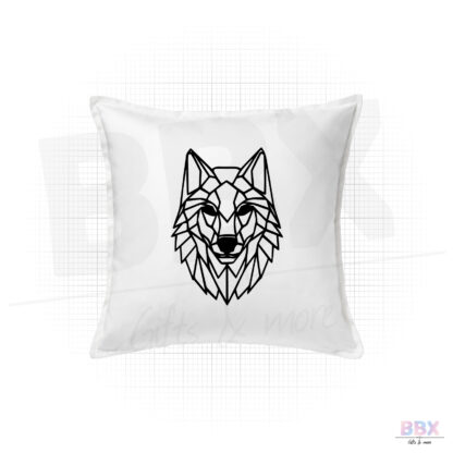 Kussenhoes 'Geometrische Wolf' (Wit) door BBX Gifts & More