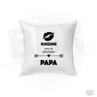Kussenhoes 'Kus(sen) voor de allerliefste papa' (Wit) door BBX Gifts & More