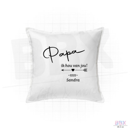 Kussenhoes 'Papa ik hou van jou' (Wit) door BBX Gifts & More