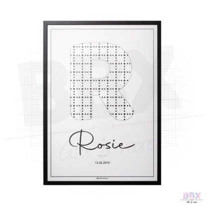 Poster 'Letter met zwart/wit patroon' (Vierkant stippen patroon) door BBX Gifts & More