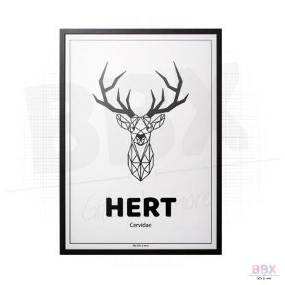 Poster 'Geometrisch Hert' (Met Tekst) door BBX Gifts & More