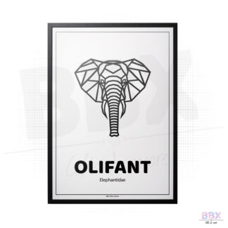 Poster 'Geometrische Olifant' (Met Tekst) door BBX Gifts & More