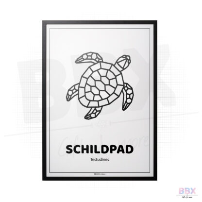 Poster 'Geometrische Schildpad' (Met Tekst) door BBX Gifts & More