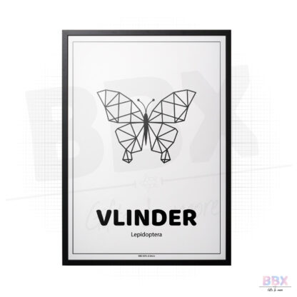 Poster 'Geometrische Vlinder' (Met Tekst) door BBX Gifts & More