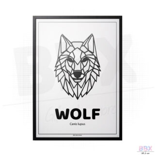 Poster 'Geometrische Wolf' (Met Tekst) door BBX Gifts & More