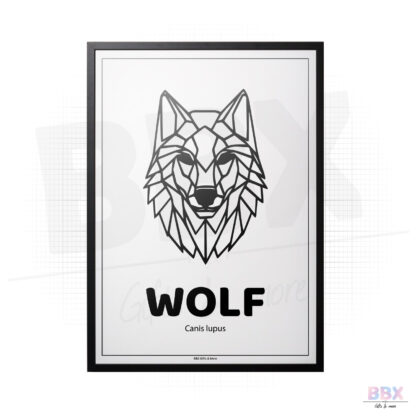 Poster 'Geometrische Wolf' (Met Tekst) door BBX Gifts & More
