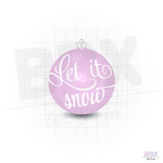 Kerstbal 'Let it snow' (Roze bal met witte tekst) door BBX Gifts & More