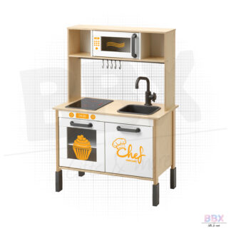 Stickerset Keukentje Duktig 'Chef Cupcake' (Middle Yellow) door BBX Gifts & More