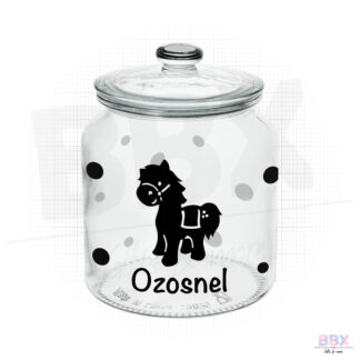 Snoeppot 'Ozosnel met naam en pepernoten' (Groot) (Zwart) door BBX Gifts & More