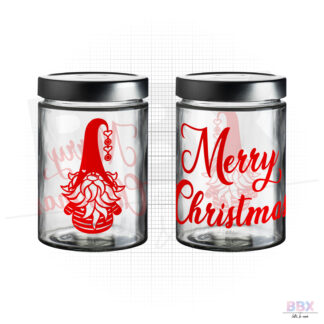 Snoeppot 'Gnoom en Merry Christmas' (Middel) (Rood) door BBX Gifts & More