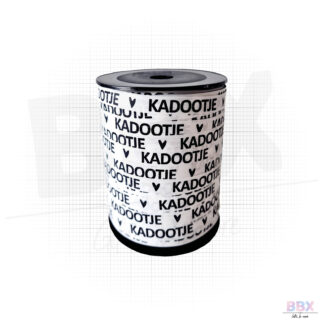 Cadeaulint 'Kadootje' (Zwart/Wit) 10mm door BBX Gifts & More