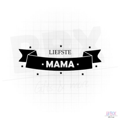 Strijkapplicatie 'Liefste mama met sterretjes' (Zwart) door BBX Gifts & More