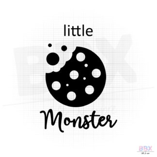 Strijkapplicatie 'Little cookie monster' (Zwart) door BBX Gifts & More