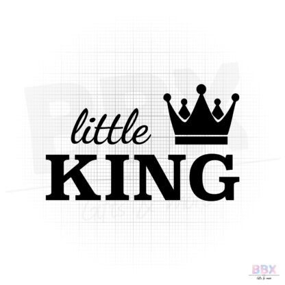 Strijkapplicatie 'Little King met kroon' (Zwart) door BBX Gifts & More