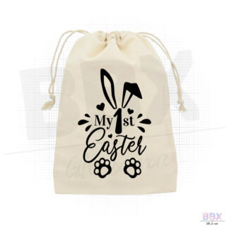 Zakje 'My First Easter' (Zwart) door BBX Gifts & More