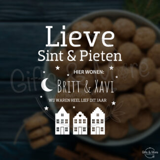 Raamsticker 'Lieve Sint & Pieten met namen' (Wit) door BBX Gifts & More