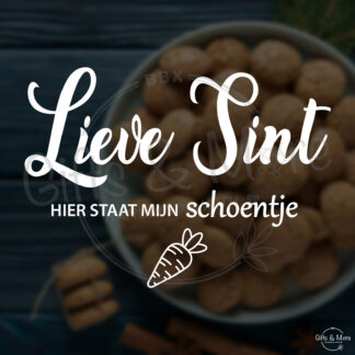 Raamsticker 'Lieve Sint hier staat mijn schoentje' (Wit) door BBX Gifts & More