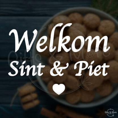 Raamsticker 'Welkom Sint & Piet 1' (Wit) door BBX Gifts & More