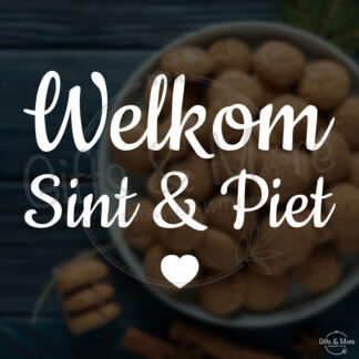 Raamsticker 'Welkom Sint & Piet 2' (Wit) door BBX Gifts & More