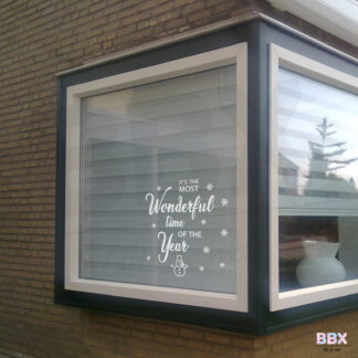 Raamsticker 'Its the Most Wonderful Time' (Wit) door BBX Gifts & More