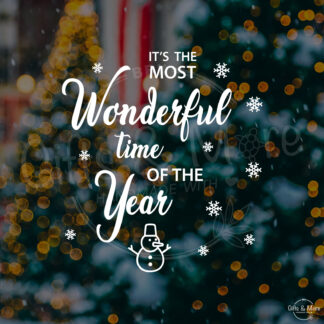 Raamsticker Kerstmis "It's the Most Wonderful Time of the Year" (Wit) door BBX Gifts & More