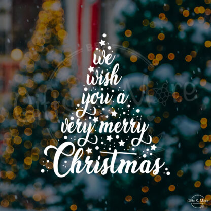 Raamsticker Kerstmis 'We Wish You a Very Merry Christmas' (Wit) door BBX Gifts & More