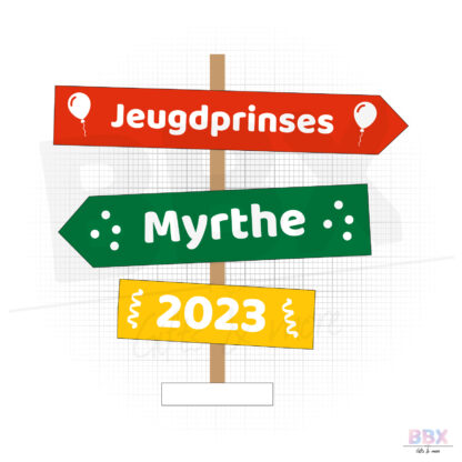 Wegwijzer 'Jeugdprinses Myrthe 2023' door BBX Gifts & More