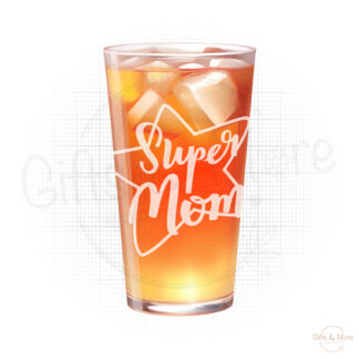 Longdrink Glas 'Super Mom' (Open Ster) (Gegraveerd) door BBX Gifts & More
