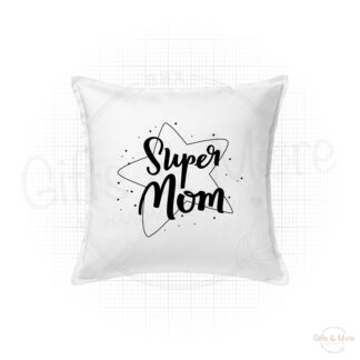 Kussenhoes 'Super mom' (Open Ster) (Wit) door BBX Gifts & More