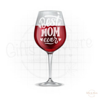 Wijn Glas 'Best Mom Ever' (Gegraveerd) door BBX Gifts & More