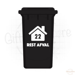 Containersticker 'Huis met huisnummer en soort afval' (Rest Afval) door BBX Gifts & More
