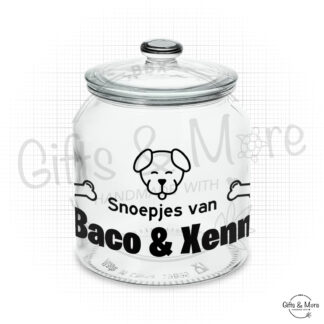 Snoeppot 'Snoepjes van Baco & Xenn' (Groot) (Zwart) door BBX Gifts & More